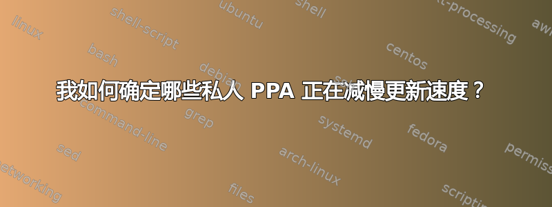 我如何确定哪些私人 PPA 正在减慢更新速度？