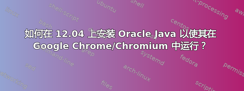 如何在 12.04 上安装 Oracle Java 以使其在 Google Chrome/Chromium 中运行？