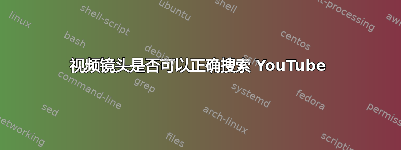 视频镜头是否可以正确搜索 YouTube