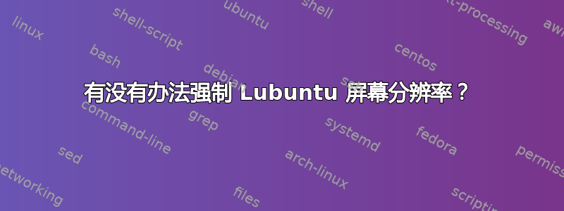 有没有办法强制 Lubuntu 屏幕分辨率？