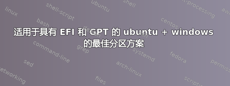 适用于具有 EFI 和 GPT 的 ubuntu + windows 的最佳分区方案