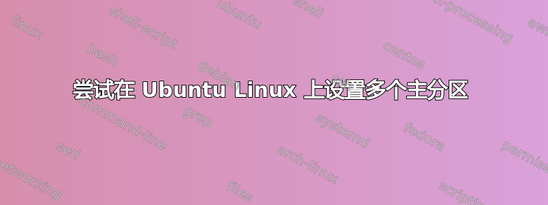 尝试在 Ubuntu Linux 上设置多个主分区