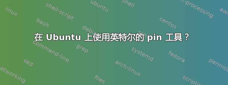 在 Ubuntu 上使用英特尔的 pin 工具？