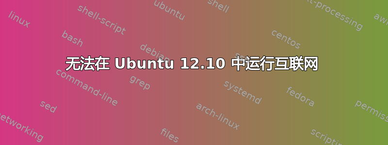 无法在 Ubuntu 12.10 中运行互联网