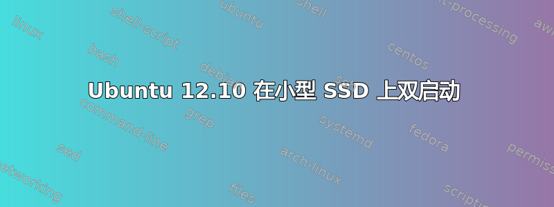 Ubuntu 12.10 在小型 SSD 上双启动