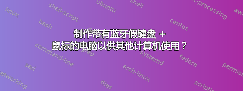 制作带有蓝牙假键盘 + 鼠标的电脑以供其他计算机使用？