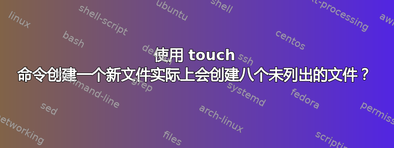 使用 touch 命令创建一个新文件实际上会创建八个未列出的文件？