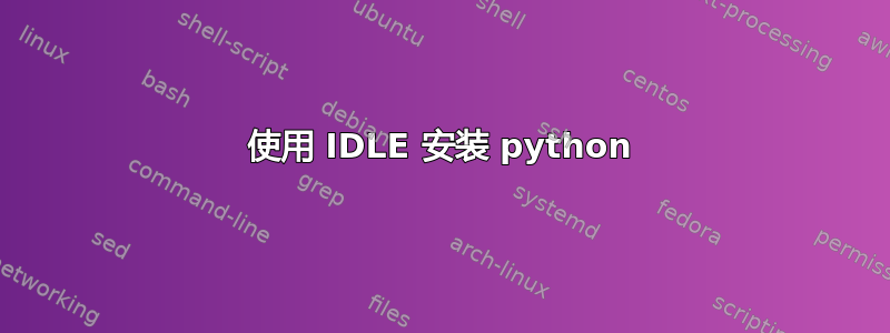 使用 IDLE 安装 python