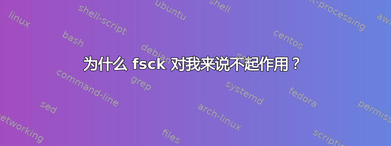 为什么 fsck 对我来说不起作用？