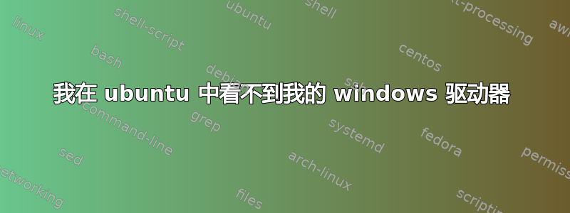 我在 ubuntu 中看不到我的 windows 驱动器