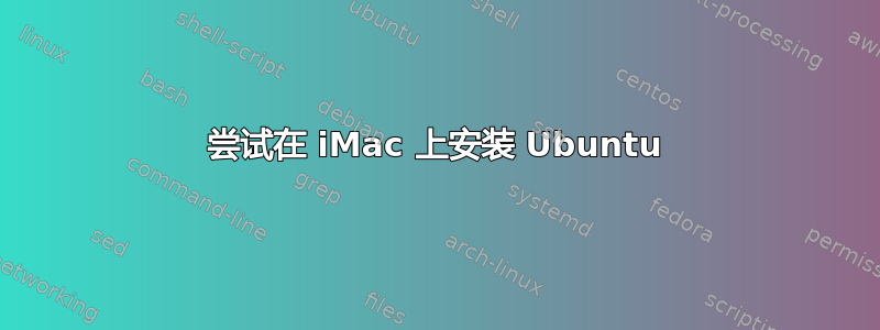 尝试在 iMac 上安装 Ubuntu