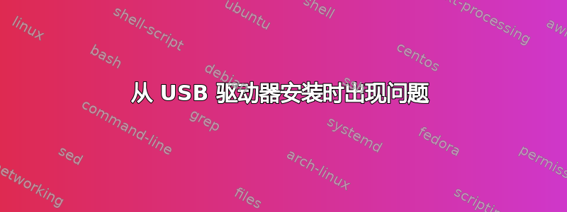 从 USB 驱动器安装时出现问题