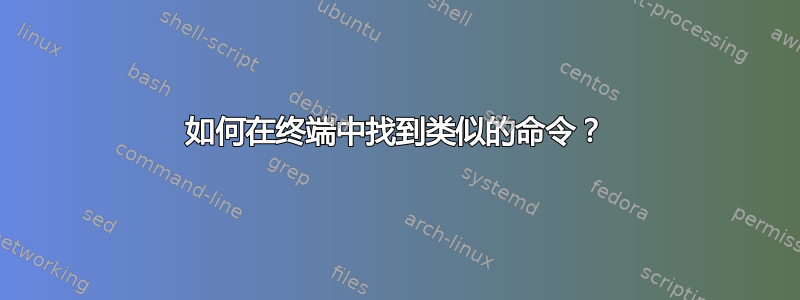 如何在终端中找到类似的命令？