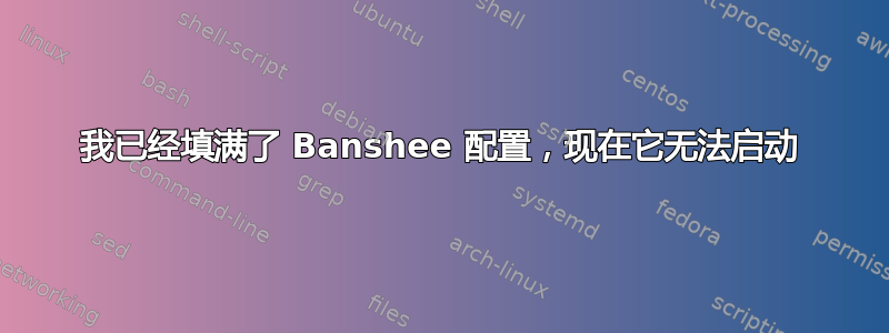 我已经填满了 Banshee 配置，现在它无法启动