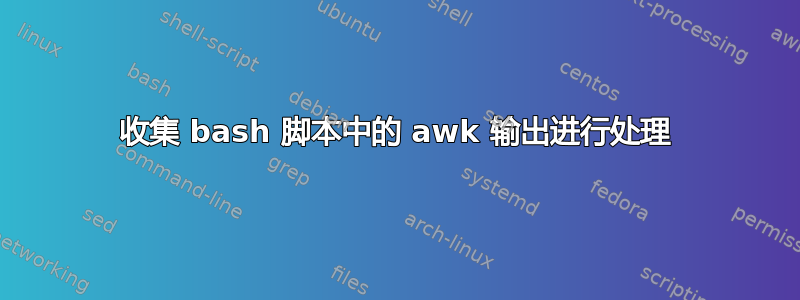 收集 bash 脚本中的 awk 输出进行处理