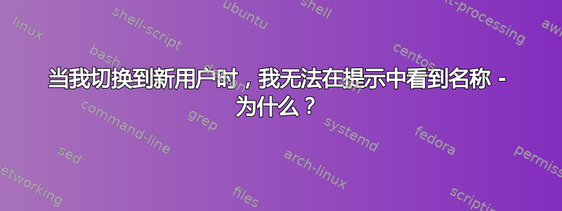 当我切换到新用户时，我无法在提示中看到名称 - 为什么？