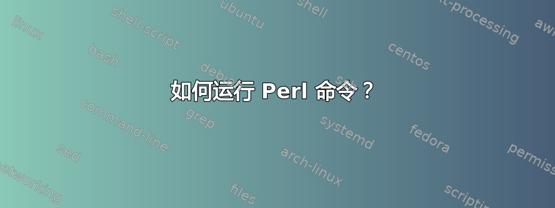 如何运行 Perl 命令？