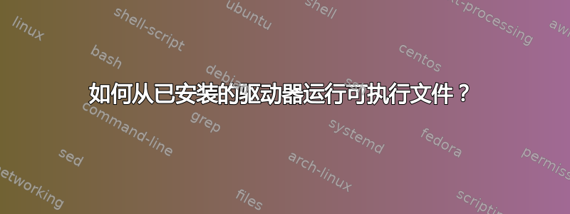 如何从已安装的驱动器运行可执行文件？