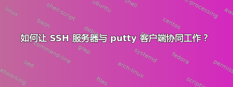 如何让 SSH 服务器与 putty 客户端协同工作？