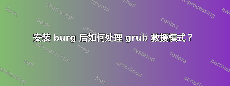 安装 burg 后如何处理 grub 救援模式？