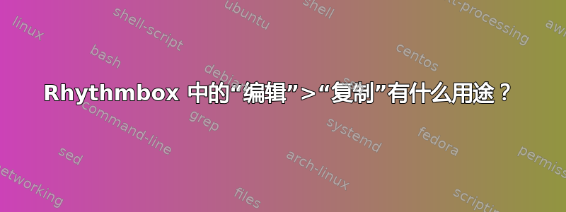 Rhythmbox 中的“编辑”>“复制”有什么用途？