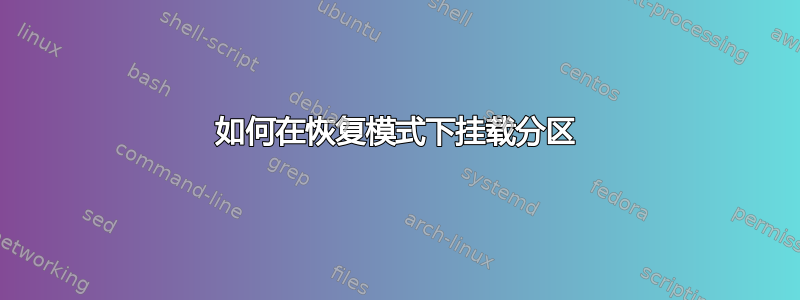 如何在恢复模式下挂载分区