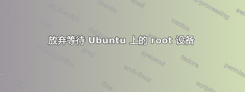 放弃等待 Ubuntu 上的 root 设备