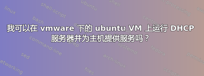 我可以在 vmware 下的 ubuntu VM 上运行 DHCP 服务器并为主机提供服务吗？