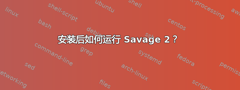 安装后如何运行 Savage 2？