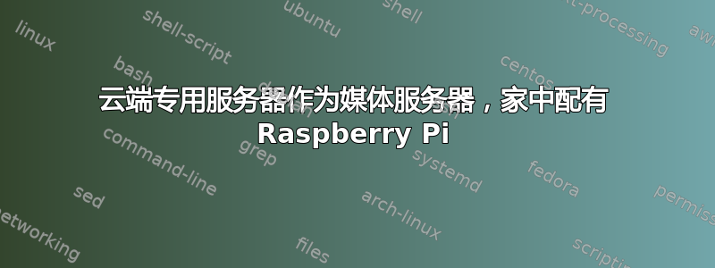 云端专用服务器作为媒体服务器，家中配有 Raspberry Pi