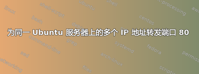 为同一 Ubuntu 服务器上的多个 IP 地址转发端口 80