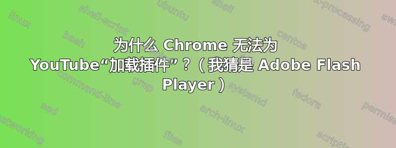 为什么 Chrome 无法为 YouTube“加载插件”？（我猜是 Adob​​e Flash Player）