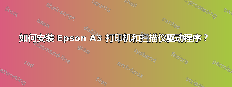 如何安装 Epson A3 打印机和扫描仪驱动程序？