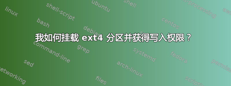 我如何挂载 ext4 分区并获得写入权限？