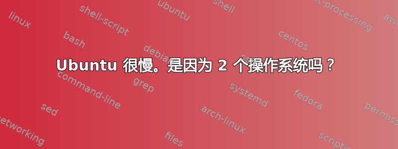 Ubuntu 很慢。是因为 2 个操作系统吗？