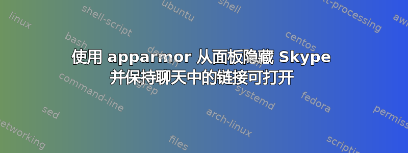 使用 apparmor 从面板隐藏 Skype 并保持聊天中的链接可打开