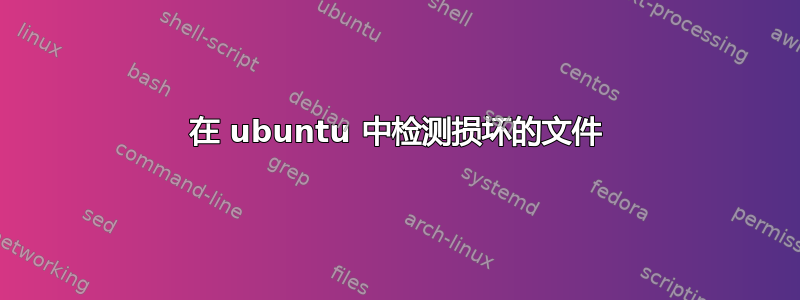 在 ubuntu 中检测损坏的文件