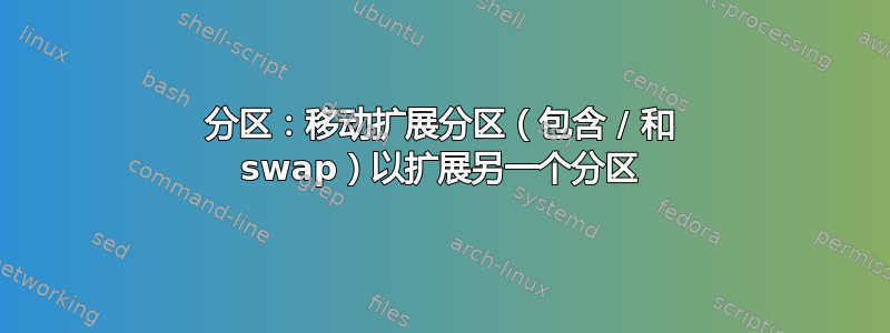 分区：移动扩展分区（包含 / 和 swap）以扩展另一个分区