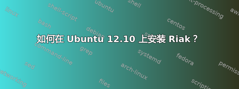 如何在 Ubuntu 12.10 上安装 Riak？