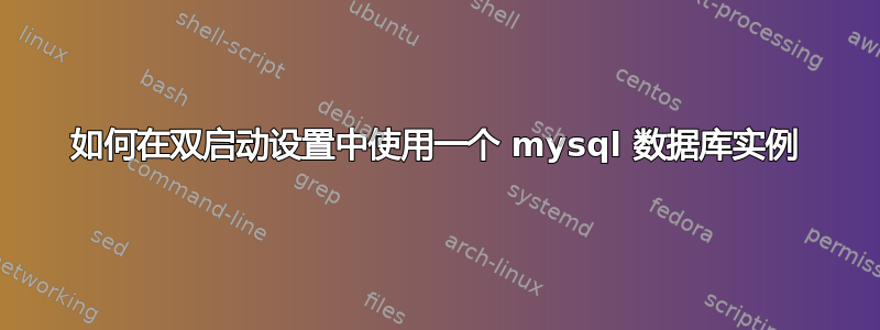 如何在双启动设置中使用一个 mysql 数据库实例