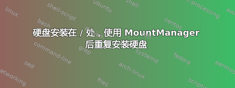 硬盘安装在 / 处，使用 MountManager 后重复安装硬盘