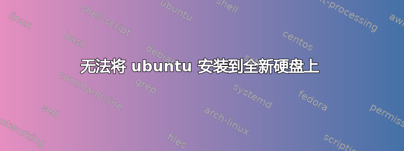 无法将 ubuntu 安装到全新硬盘上