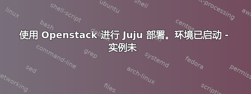 使用 Openstack 进行 Juju 部署。环境已启动 - 实例未 