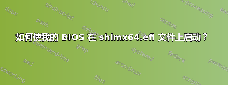 如何使我的 BIOS 在 shimx64.efi 文件上启动？