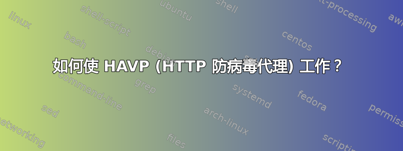 如何使 HAVP (HTTP 防病毒代理) 工作？