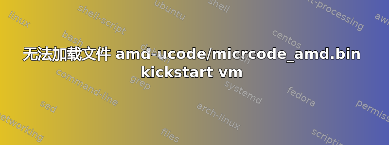 无法加载文件 amd-ucode/micrcode_amd.bin kickstart vm