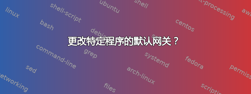 更改特定程序的默认网关？