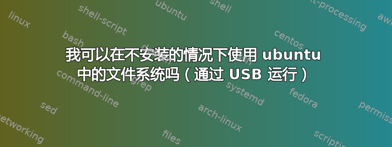 我可以在不安装的情况下使用 ubuntu 中的文件系统吗（通过 USB 运行）