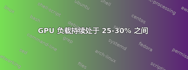 GPU 负载持续处于 25-30% 之间