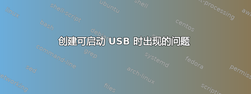 创建可启动 USB 时出现的问题